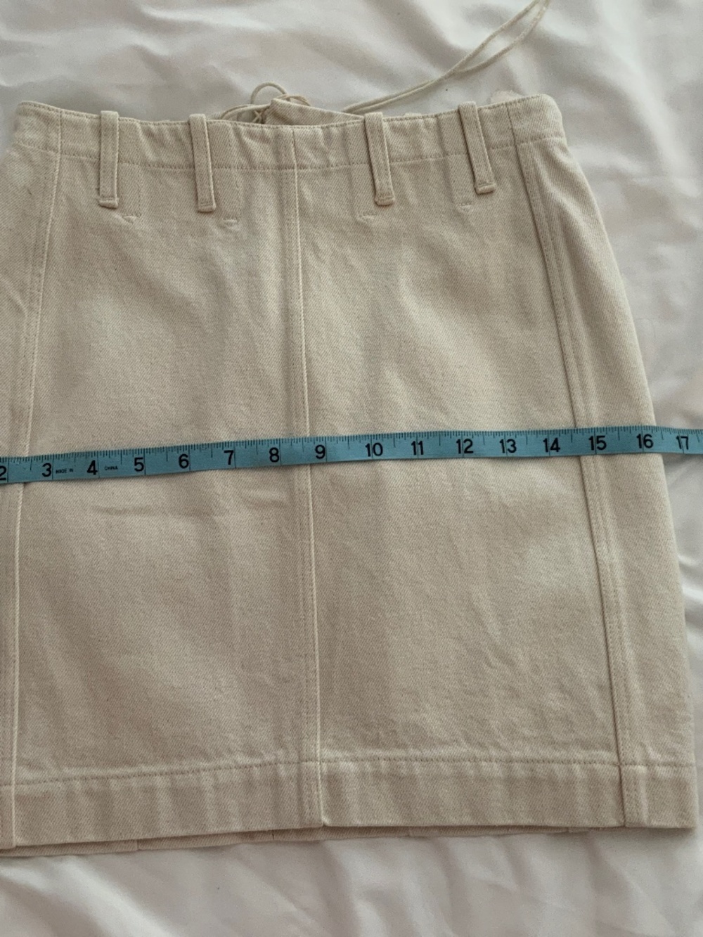 RARE SOUGHT AFTER 1991 ALAIA RUNWAY LACE UP IVORY DENIM MINI SKIRT XS - Picture 10 of 11